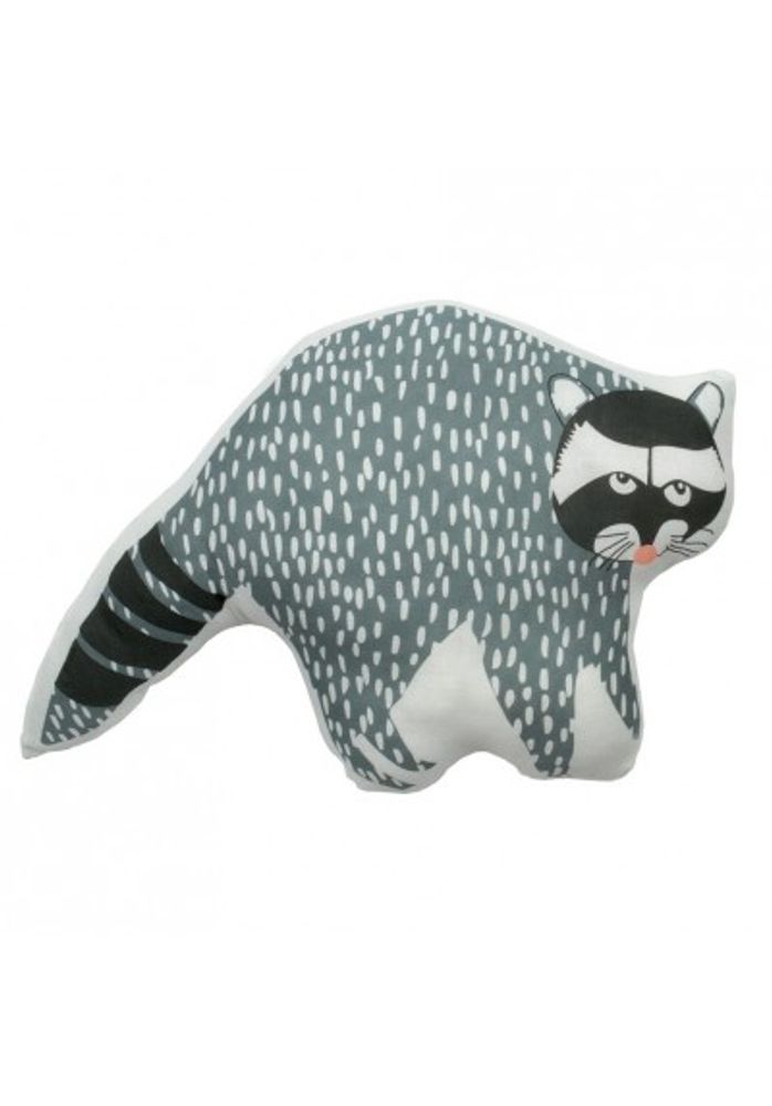 Fabric cushions - SOFT CUSHION - HECTOR THE RACCOON - MIMI'LOU