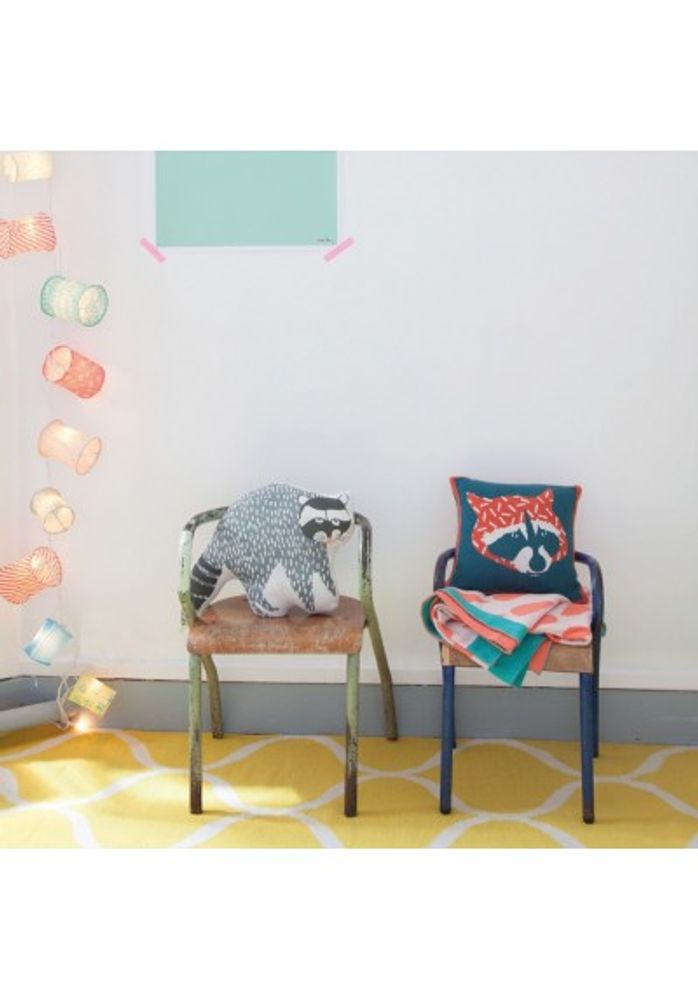 Fabric cushions - SOFT CUSHION - HECTOR THE RACCOON - MIMI'LOU