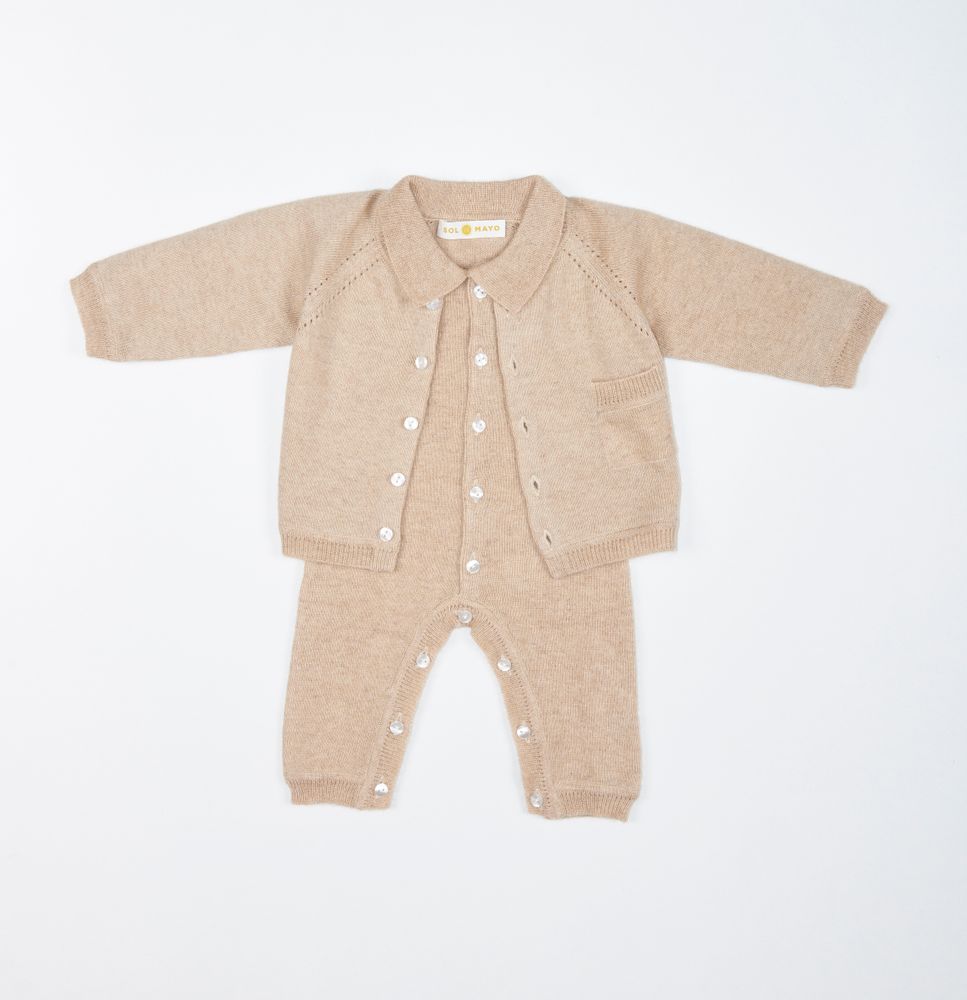 Apparel - LUCE twin set knitted by 100% cashmere. Designed in France - SOL DE MAYO