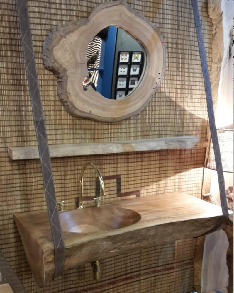 Meubles pour salle de bain - LAVABO en BOIS NATUREL - ATMOSPHÈRE D'ARGANERAIE