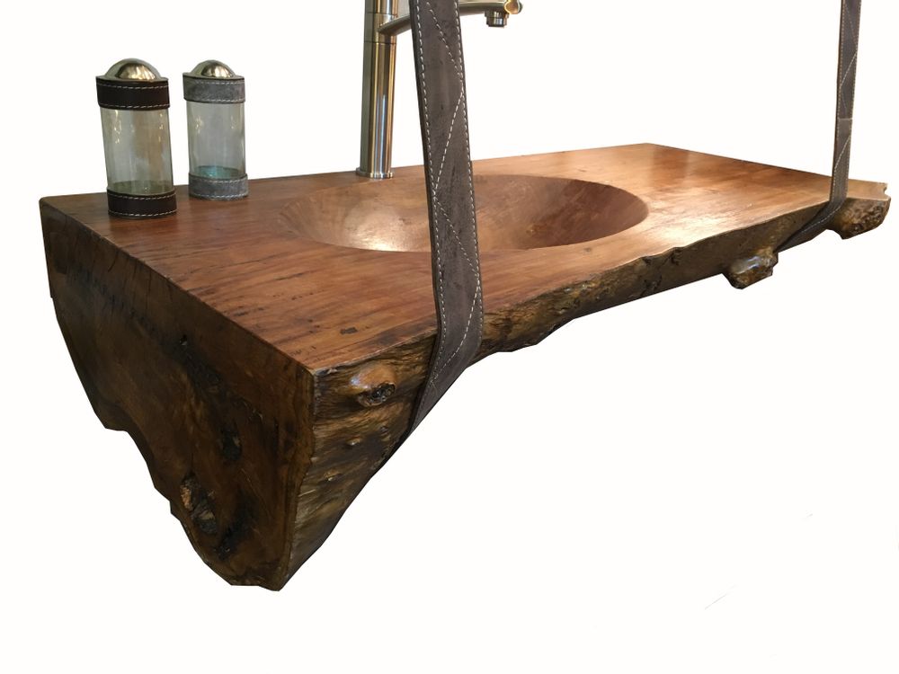 Meubles pour salle de bain - LAVABO en BOIS NATUREL - ATMOSPHÈRE D'ARGANERAIE