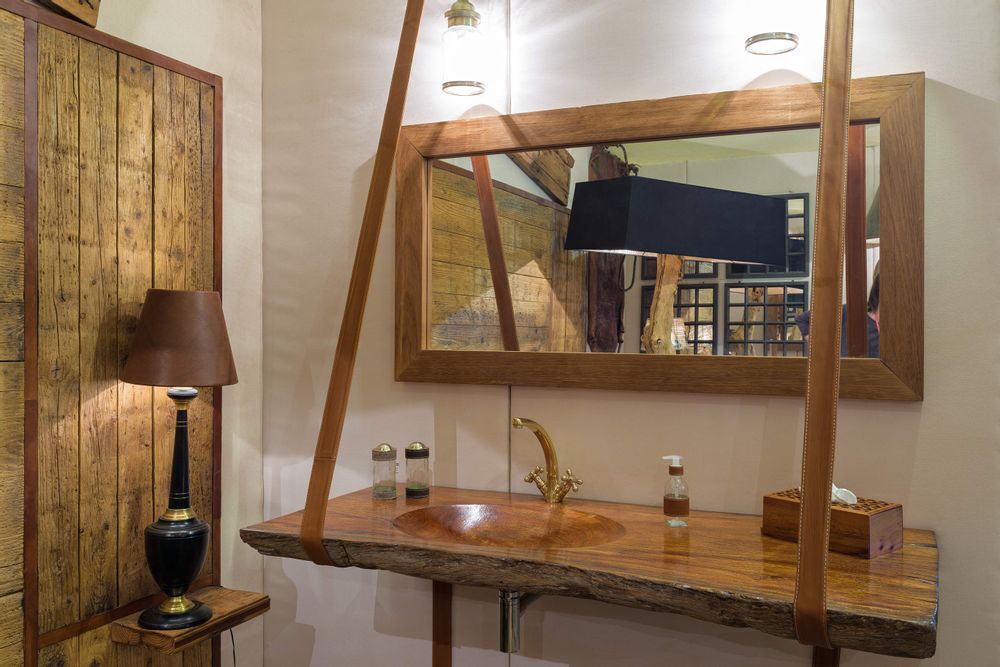 Meubles pour salle de bain - LAVABO en BOIS NATUREL - ATMOSPHÈRE D'ARGANERAIE