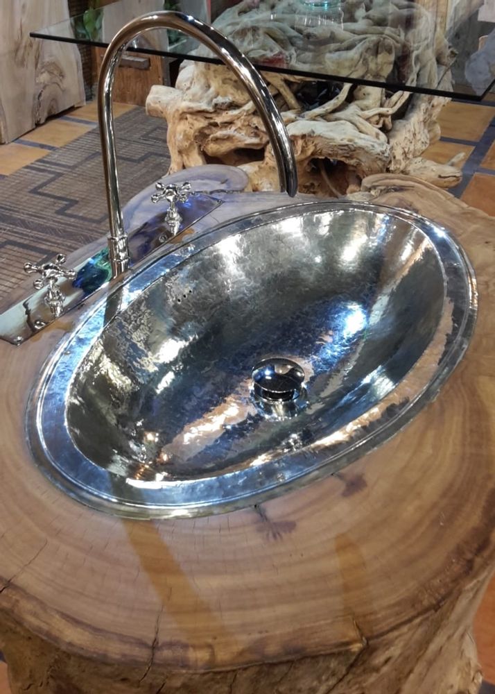 Meubles pour salle de bain - LAVABO en BOIS NATUREL - ATMOSPHÈRE D'ARGANERAIE