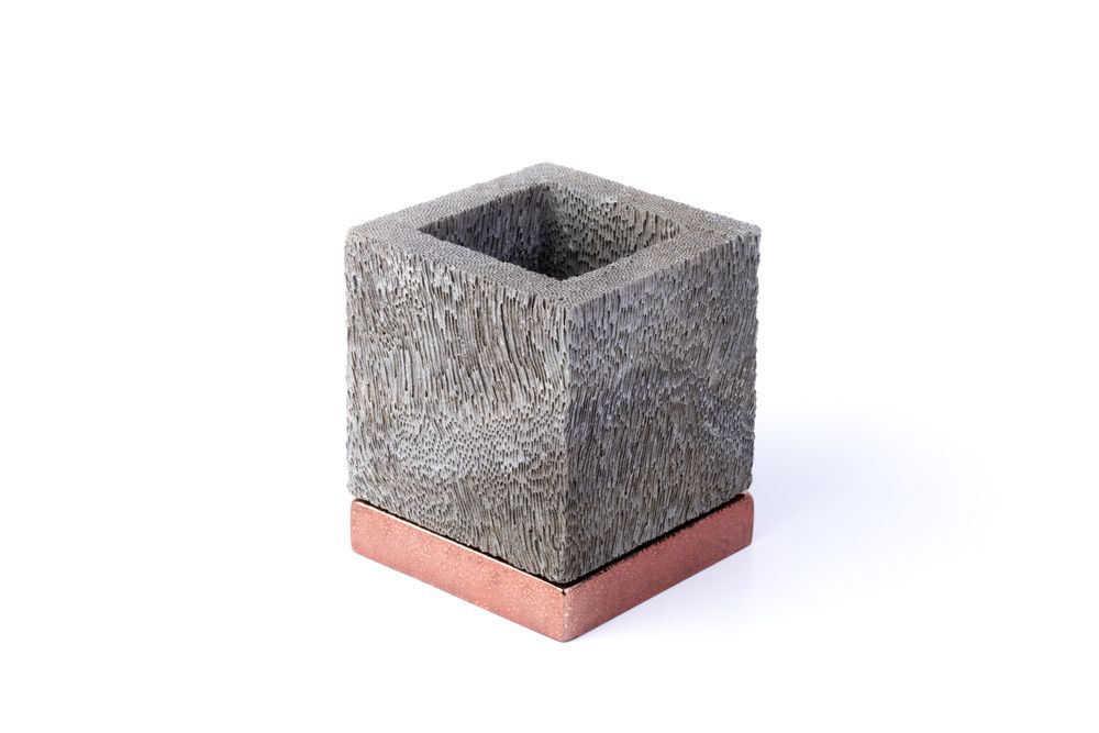 Pottery - Ocean Planter Square w/ Copper Base - D.A.R. PROYECTOS