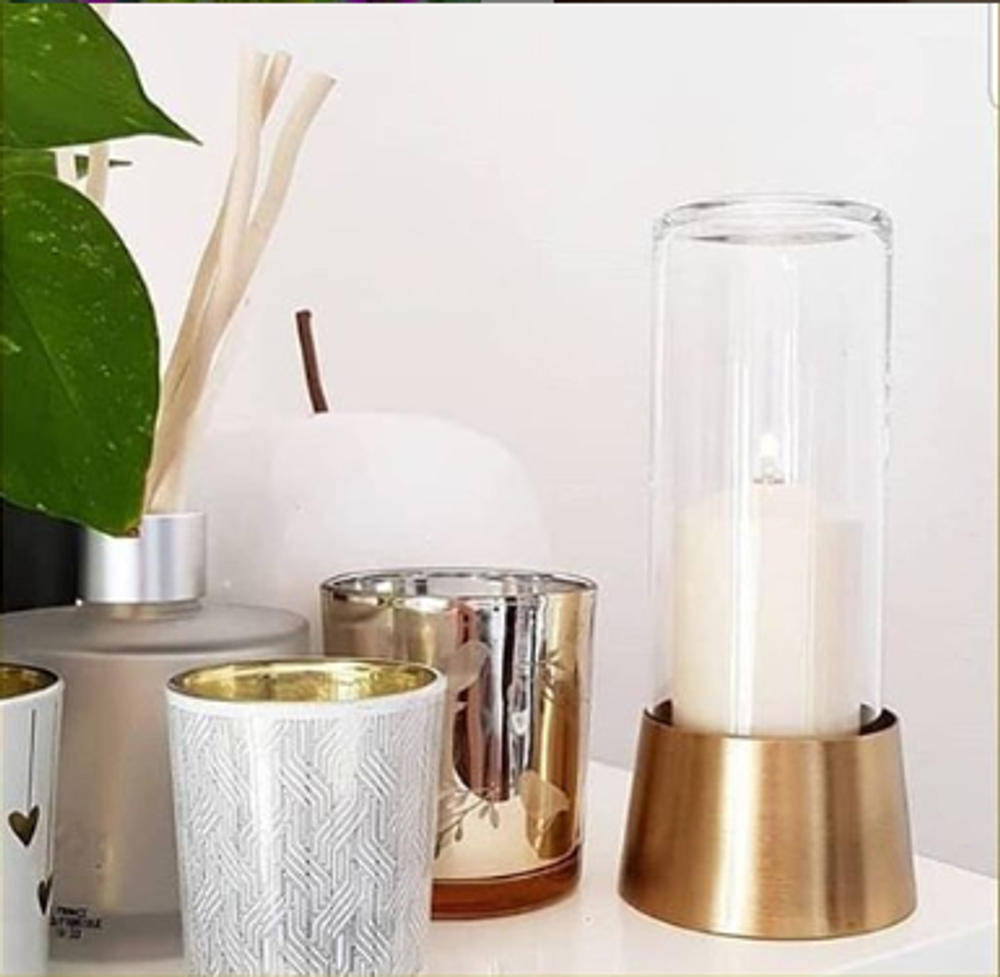 Decorative objects - LAMPE PURE Laiton brossé avec globe Transparent - BOUGIENEO