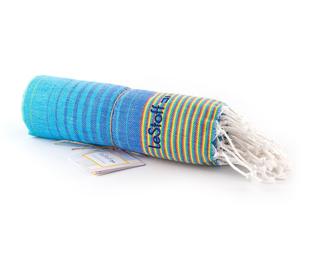 Objets de décoration - Fouta Rainbow en coton biologique certifié GOTS - LESTOFF FRANCE