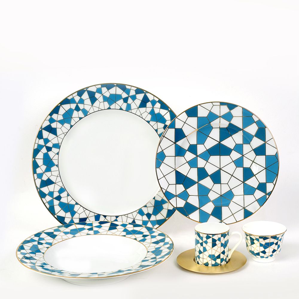 Assiettes de réception - Geo Blue Set - ZARINA