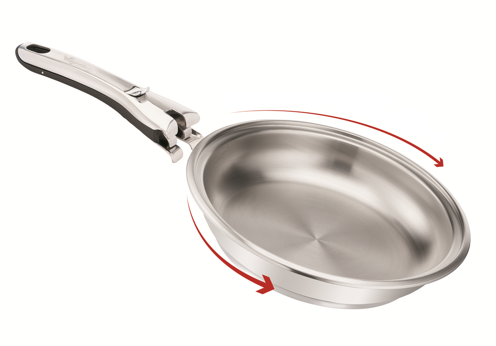 Poêles - MAESTRIA Poêle inox 24 cm à poignée amovible - LAGOSTINA
