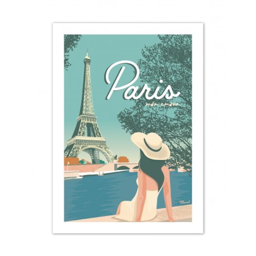 Poster - Poster PARIS "My Love" - MARCEL TRAVELPOSTERS