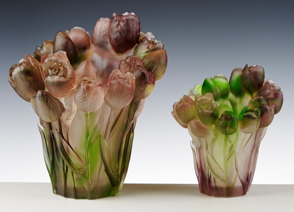 Décorations florales - VASE EN TULPEN VIOLET - CRISTAL DE PARIS