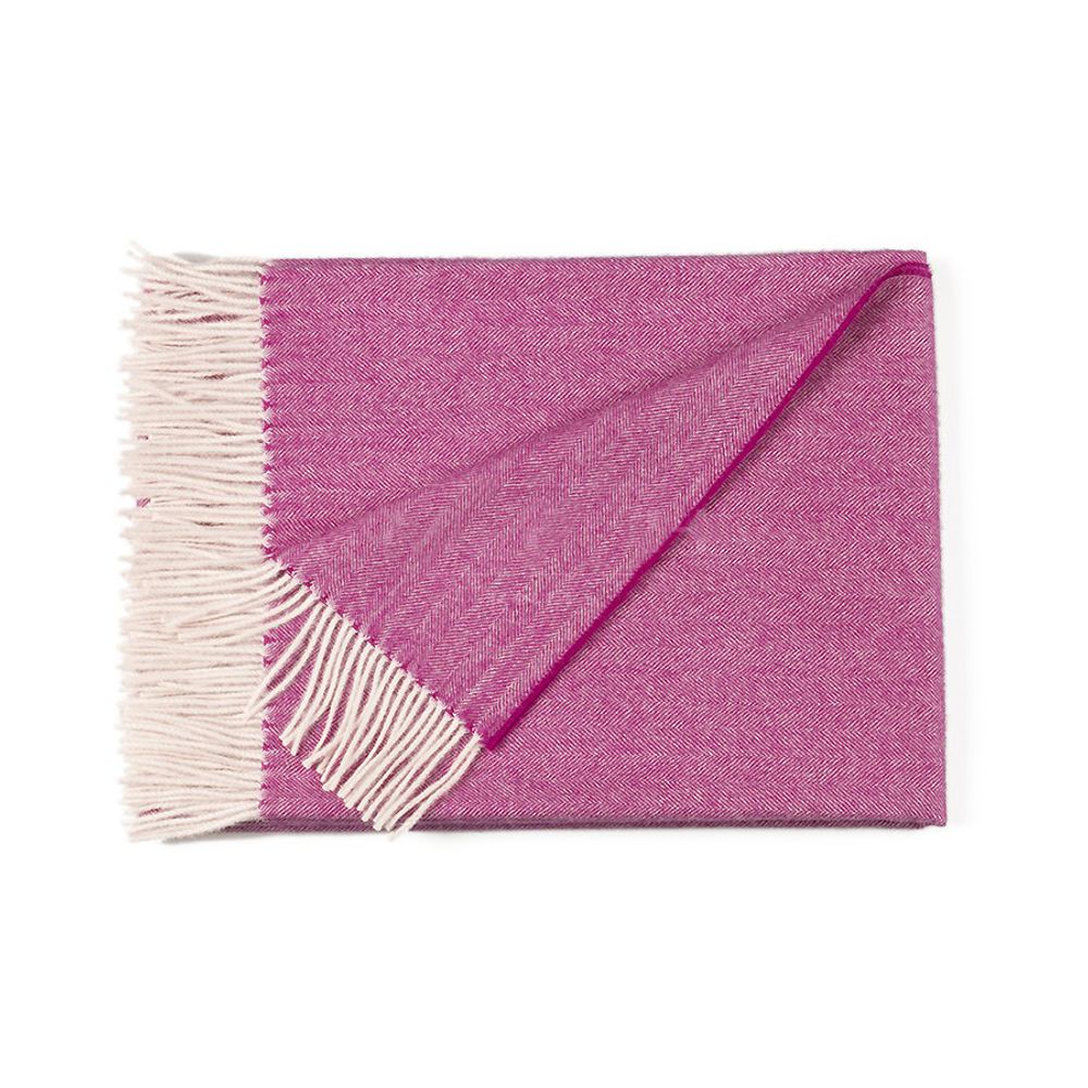 Plaids - Plaid Fishbone 100% baby Alpaga naturel - INATA