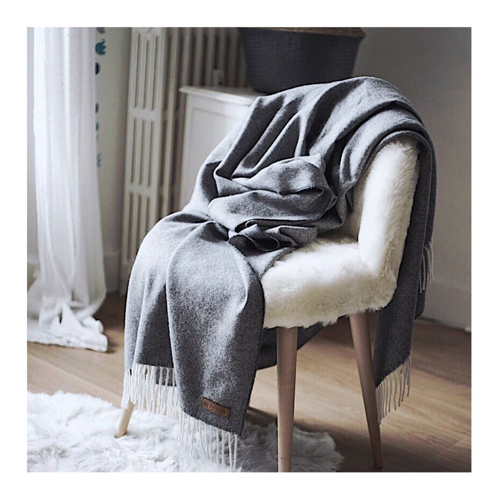 Plaids - Plaid Fishbone 100% baby Alpaga naturel - INATA