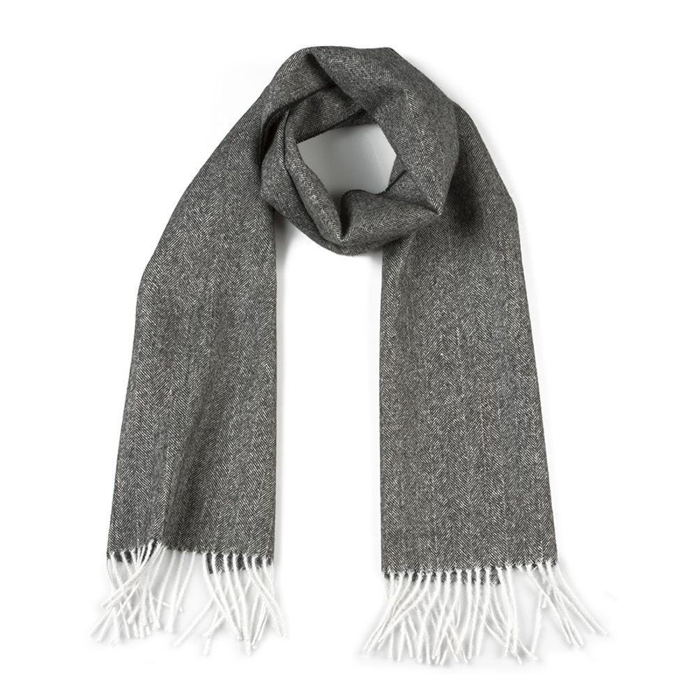 Scarves - Fishbone Scarf in 100% Baby Alpaca Natural - INATA