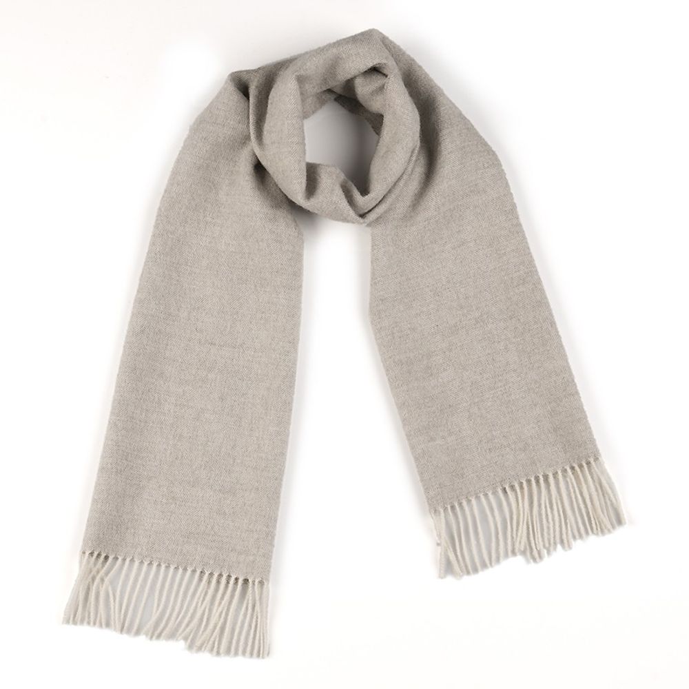 Scarves - Fishbone Scarf in 100% Baby Alpaca Natural - INATA