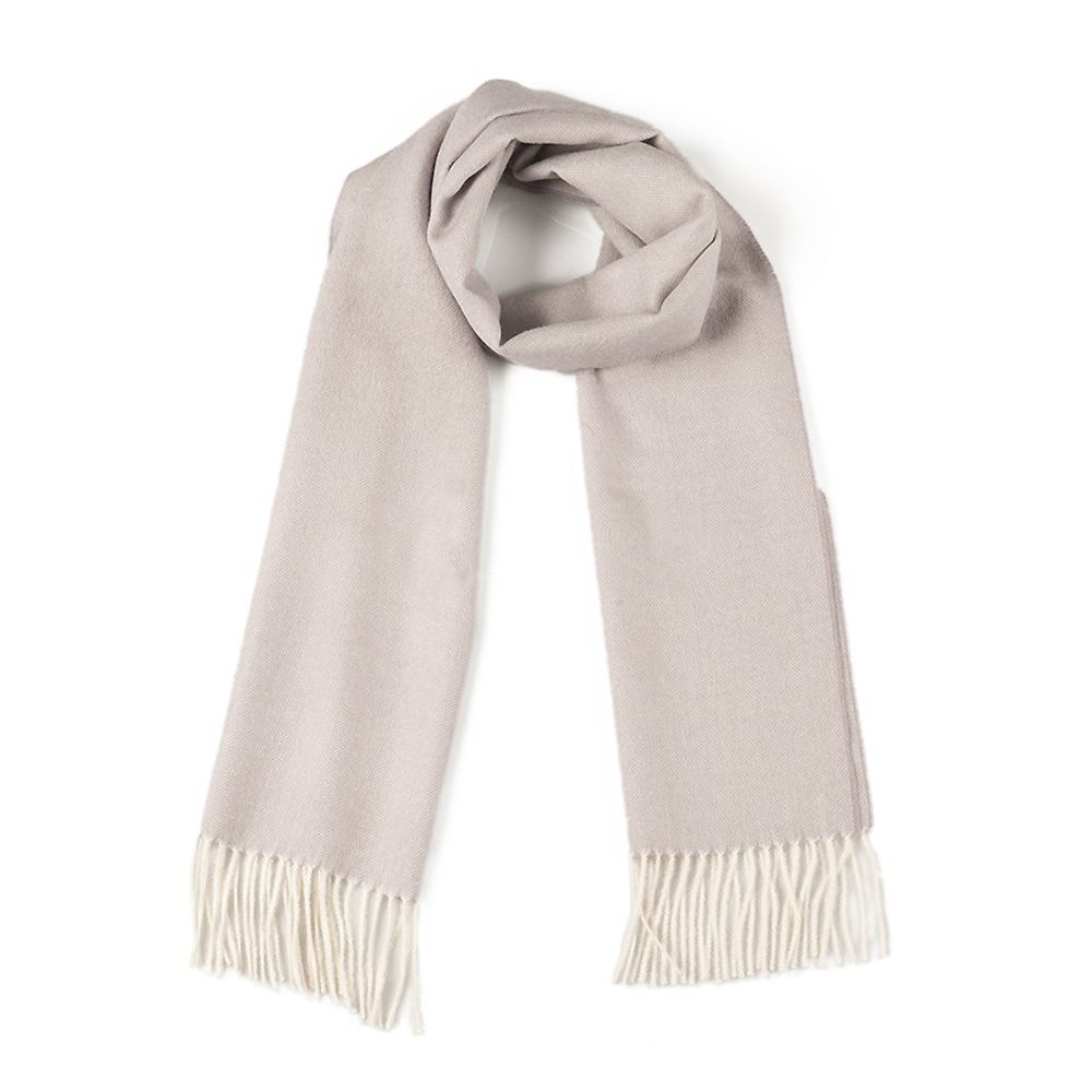 Scarves - Fishbone Scarf in 100% Baby Alpaca Natural - INATA