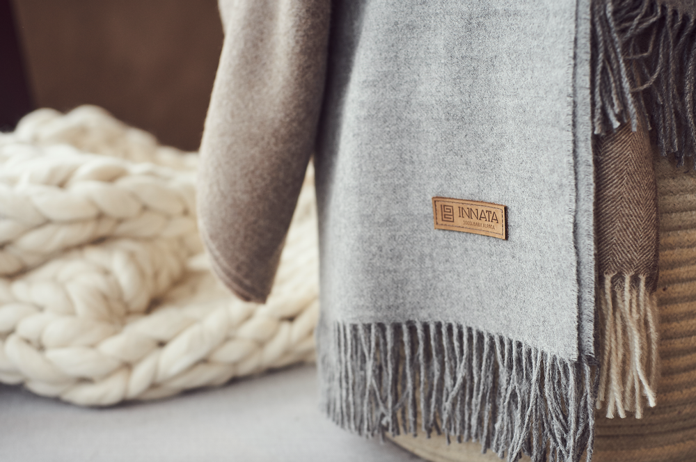 Scarves - Natural Baby Alpaca Essential Scarf - INATA