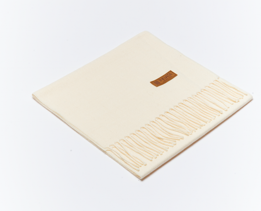 Scarves - Natural Baby Alpaca Essential Scarf - INATA