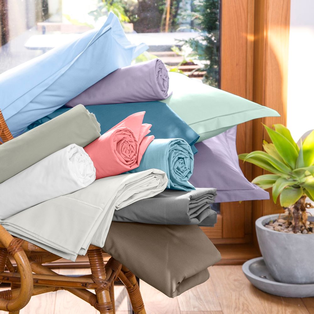 Bed linens - Plain linen in percale of cotton  - TRADITION DES VOSGES