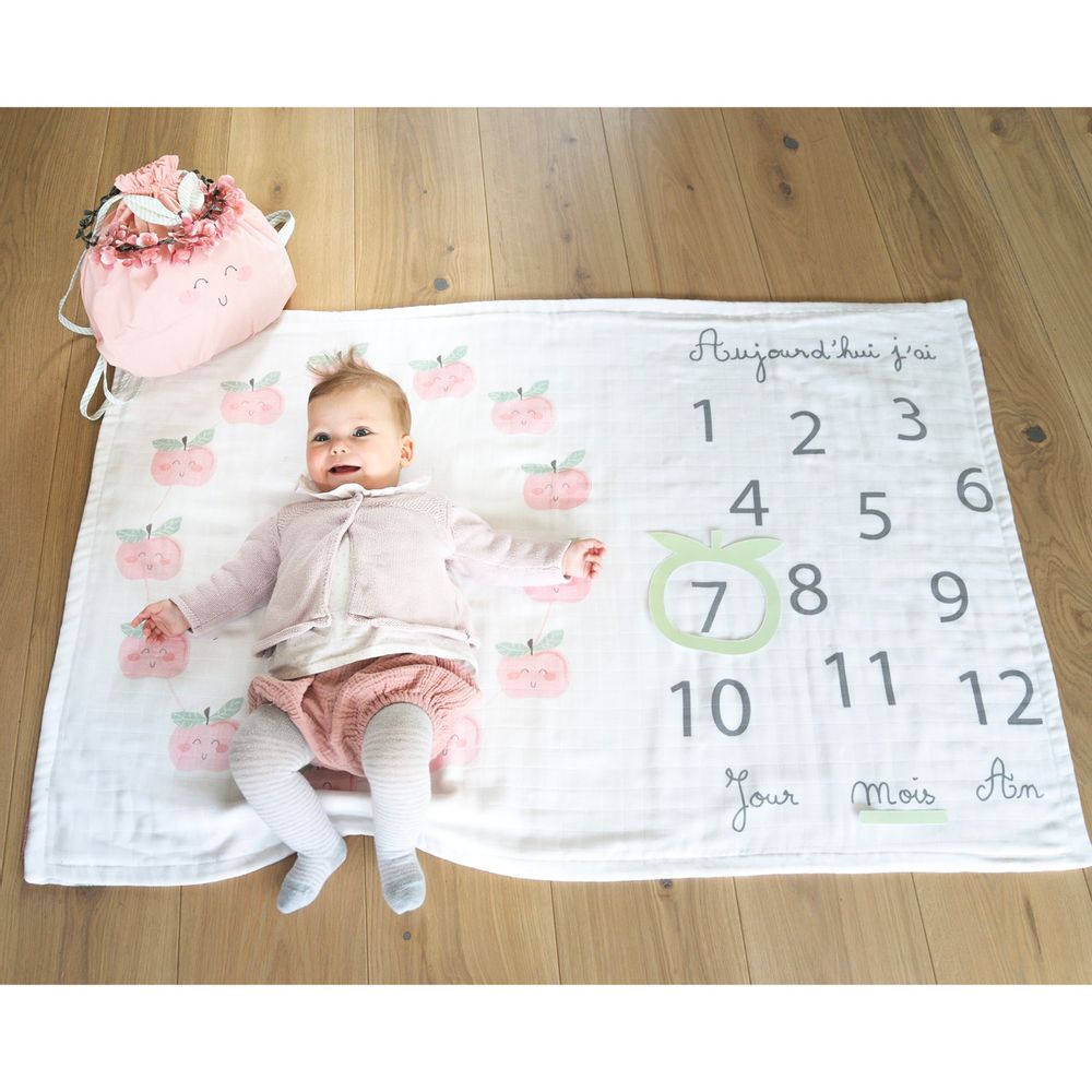 Cadeaux - Plaid et photobooth d'anniversaire mois par mois pour bébé - LITTLE CREVETTE