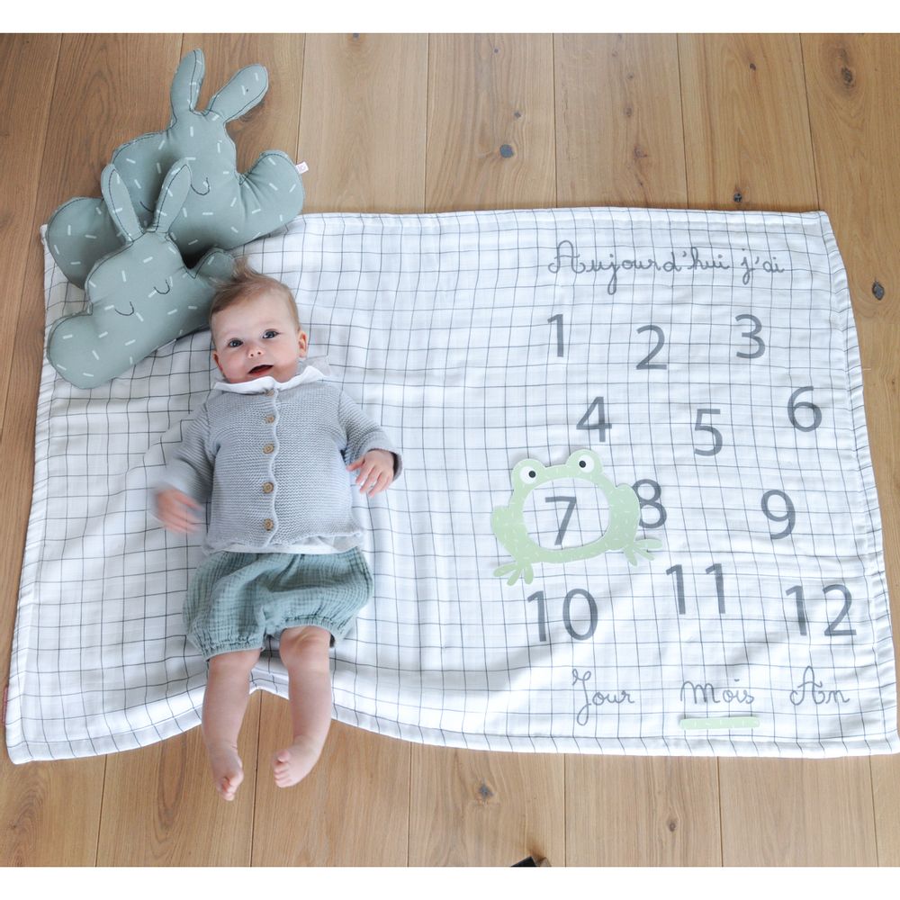 Cadeaux - Plaid et photobooth d'anniversaire mois par mois pour bébé - LITTLE CREVETTE
