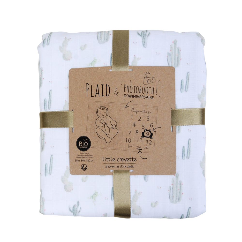 Cadeaux - Plaid et photobooth d'anniversaire mois par mois pour bébé - LITTLE CREVETTE