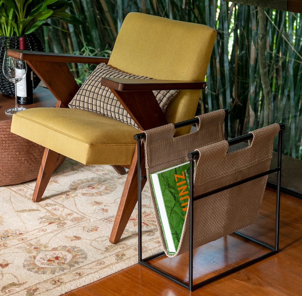 Fabric cushions - Cordao Suede Leather Woven Cushion - ELISA ATHENIENSE HOME