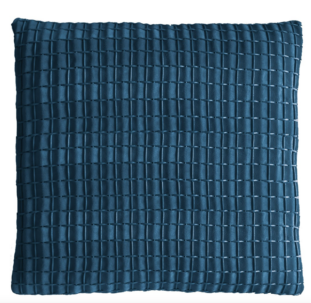 Fabric cushions - Cordao Suede Leather Woven Cushion - ELISA ATHENIENSE HOME