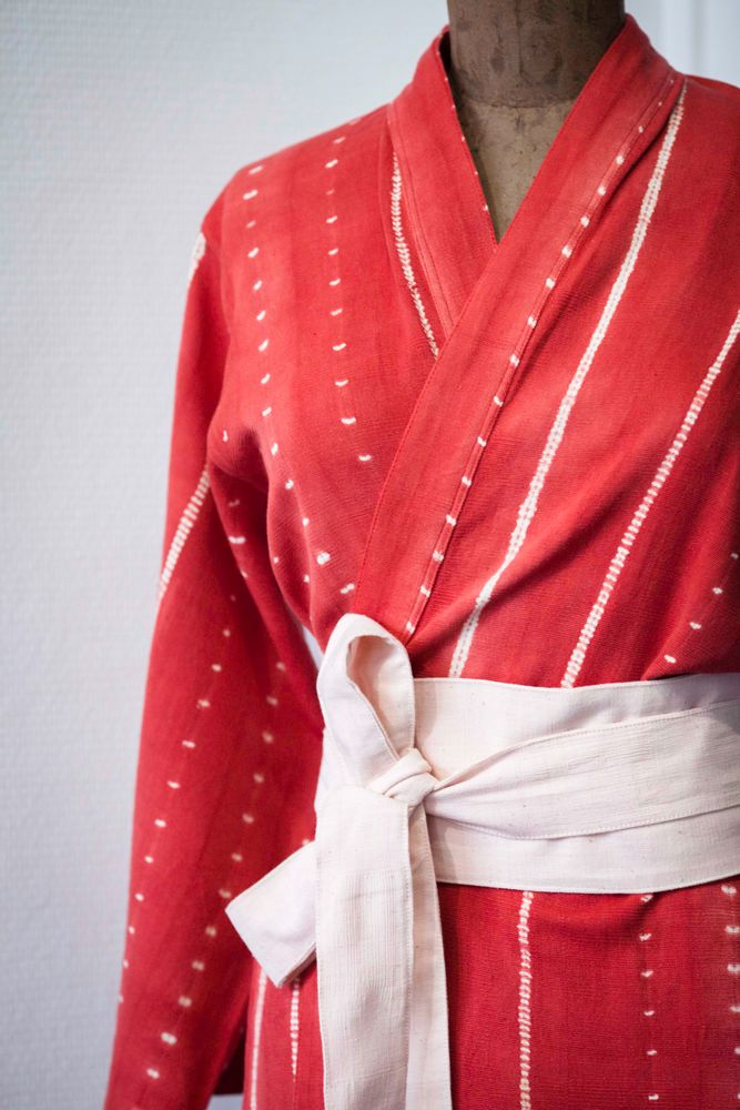 Homewear - Kimono, 100% cotton hand-woven in West Africa - TENSIRA MADE IN AFRICA