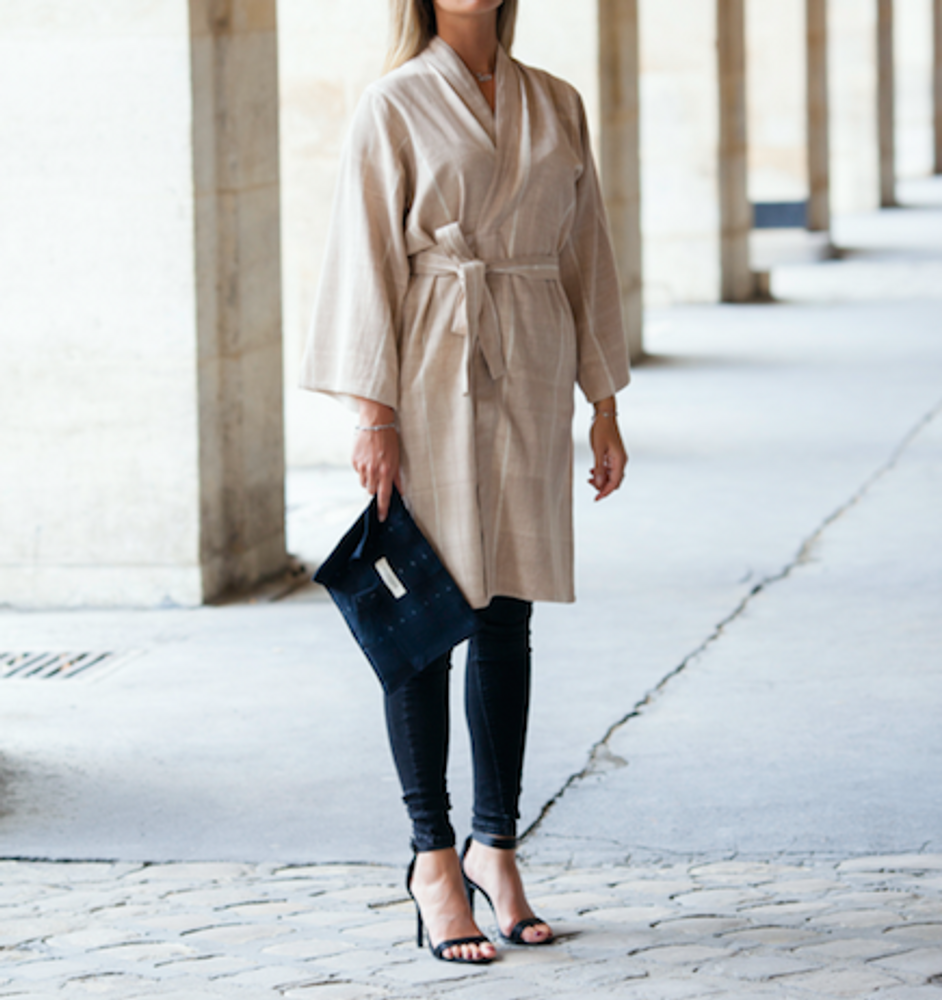 Homewear - Kimono, 100% cotton hand-woven in West Africa - TENSIRA MADE IN AFRICA