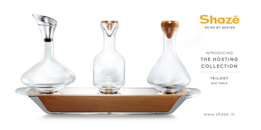 Licensed products - The Majestic TRILOGY - Bart Table with Three exclusive decanters - SHAZE LUXURY RETAIL PVT LTD