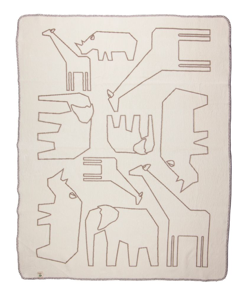 Gifts - Designer organic cotton junior blanket with animals - FABGOOSE