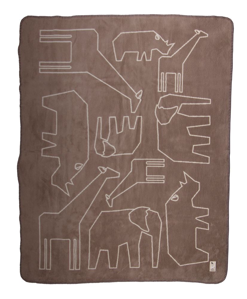 Gifts - Designer organic cotton junior blanket with animals - FABGOOSE