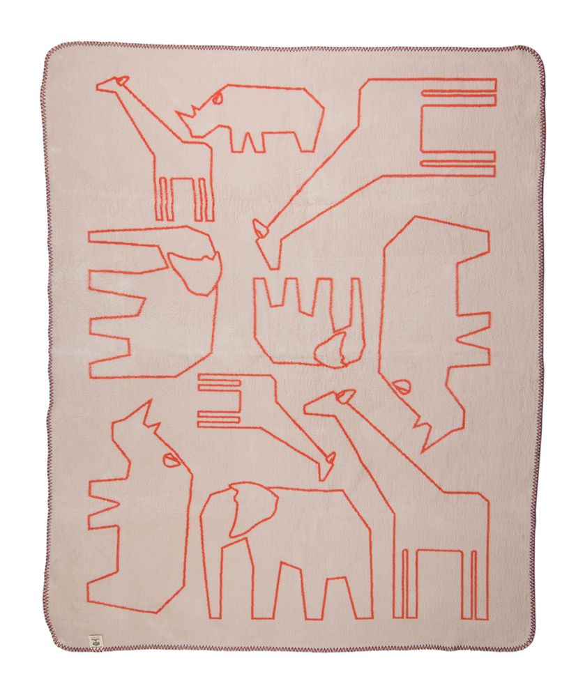 Gifts - Designer organic cotton junior blanket with animals - FABGOOSE