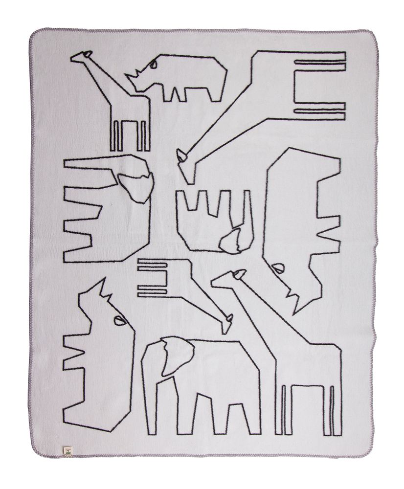 Gifts - Designer organic cotton junior blanket with animals - FABGOOSE