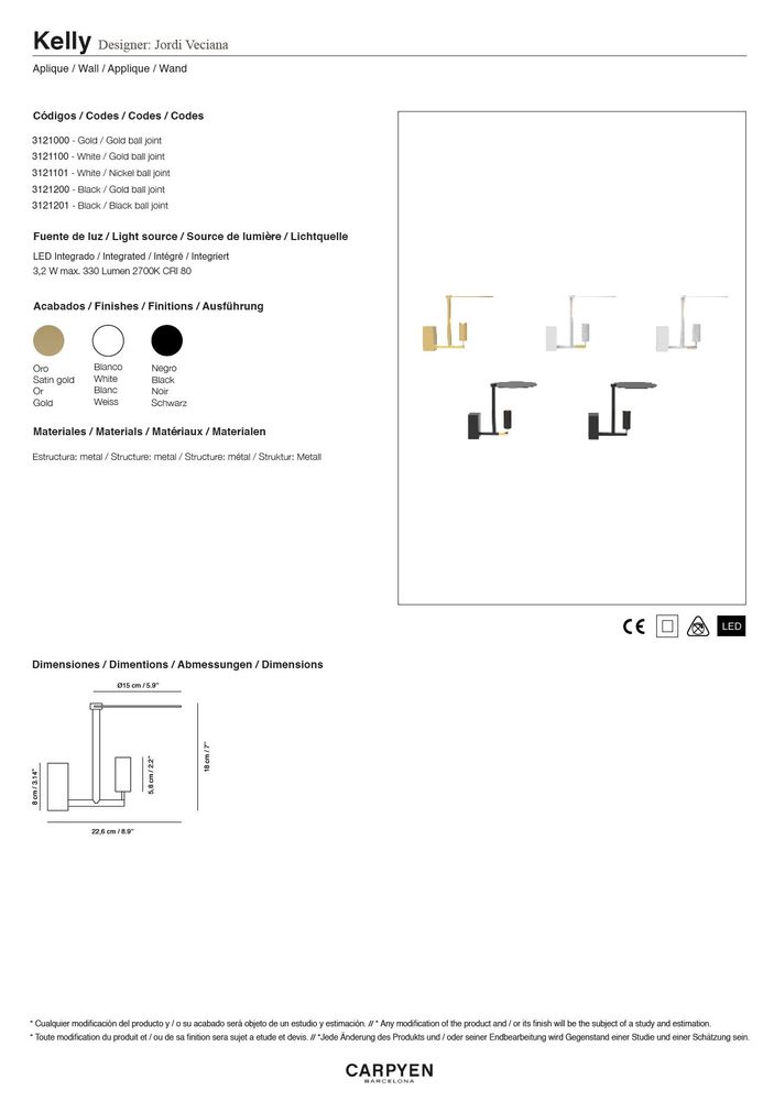 Hotel bedrooms - Table lamp KELLY - CARPYEN