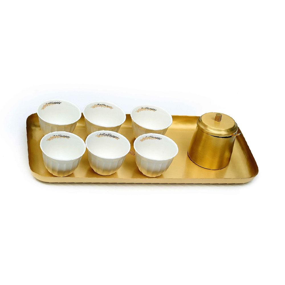 Tasses et mugs - Set of 6 Chaffe with Brass Tray - ZARINA