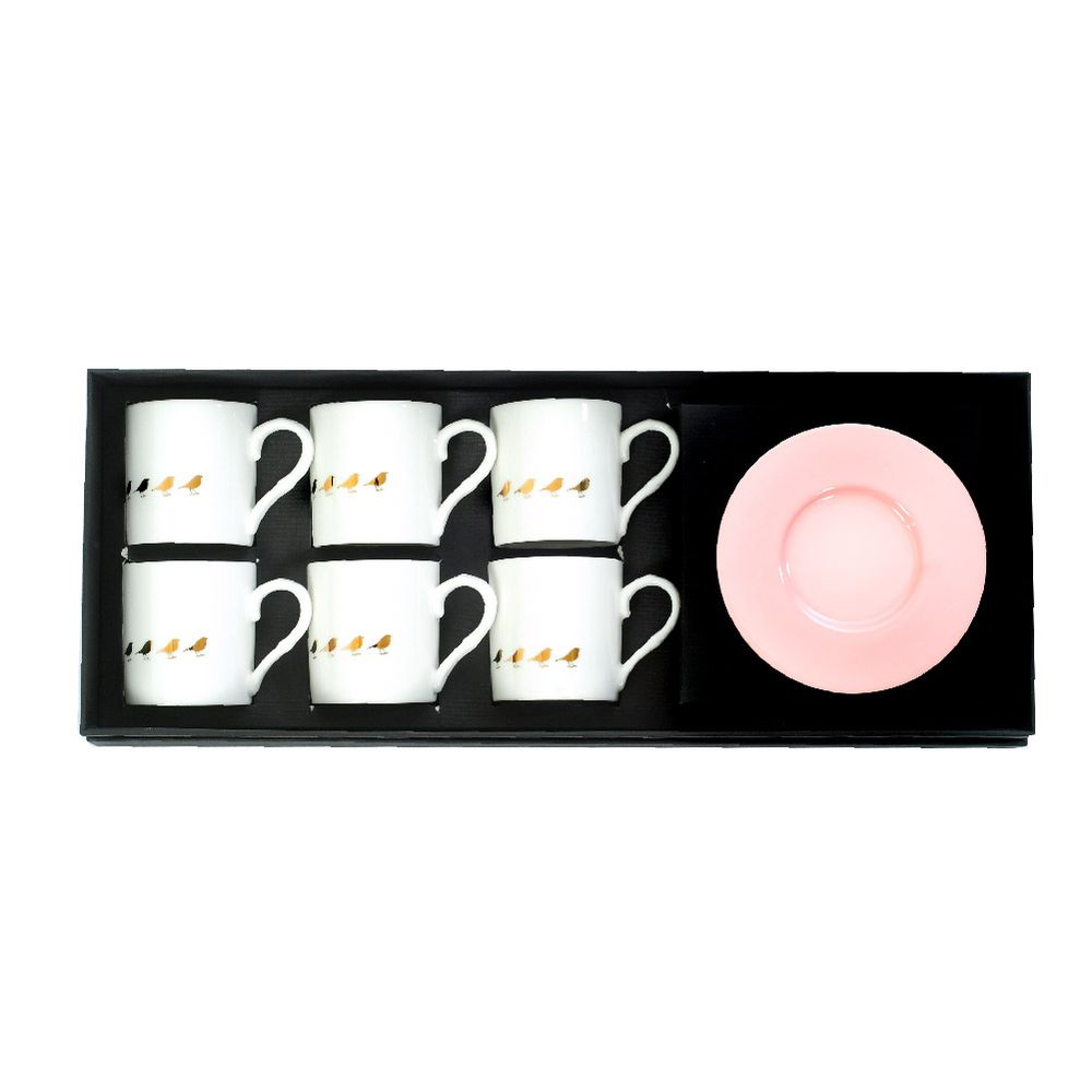 Tasses et mugs - Set of 6 Espresso with Enamel Saucer - ZARINA