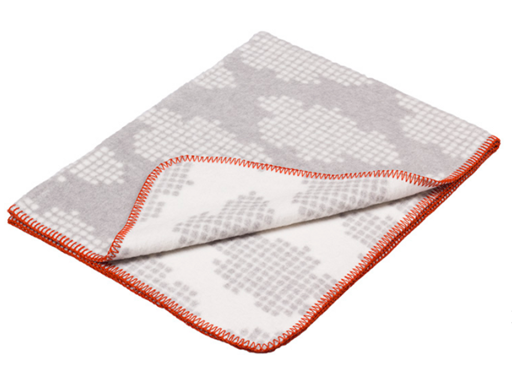 kids linen - GREY AND WHITE BABY BLANKET WITH CLOUDS DESIGN - FABGOOSE
