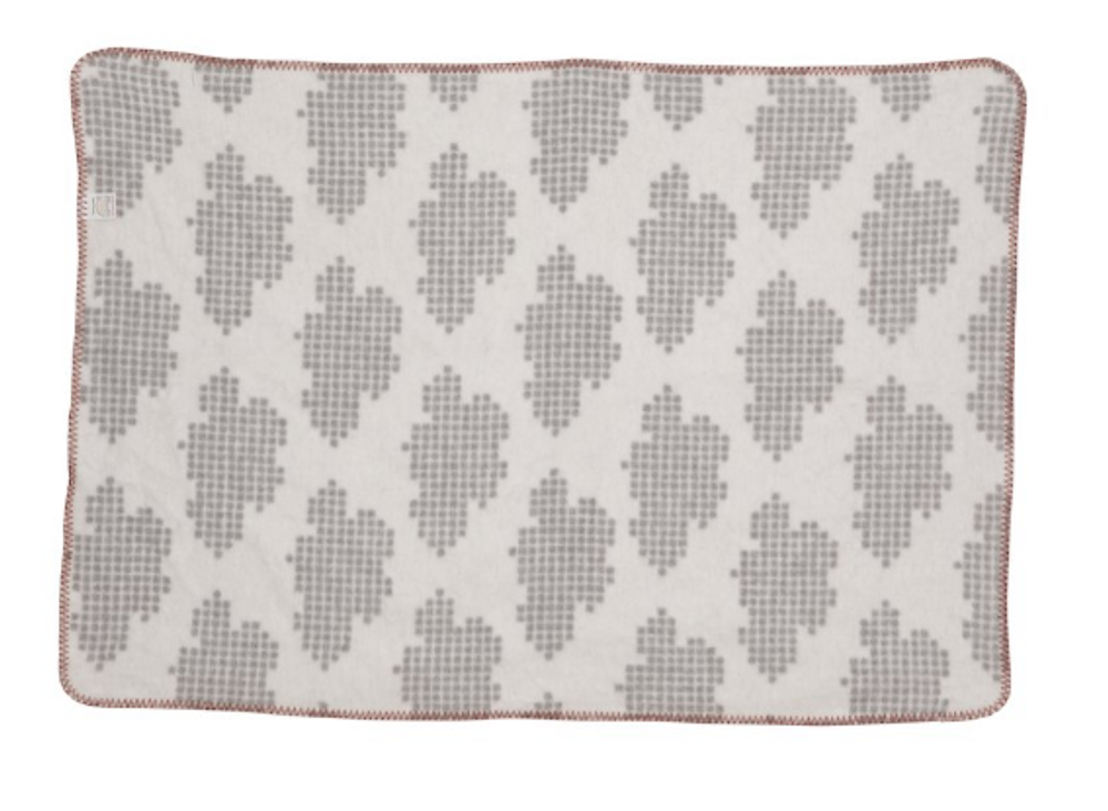 kids linen - GREY AND WHITE BABY BLANKET WITH CLOUDS DESIGN - FABGOOSE