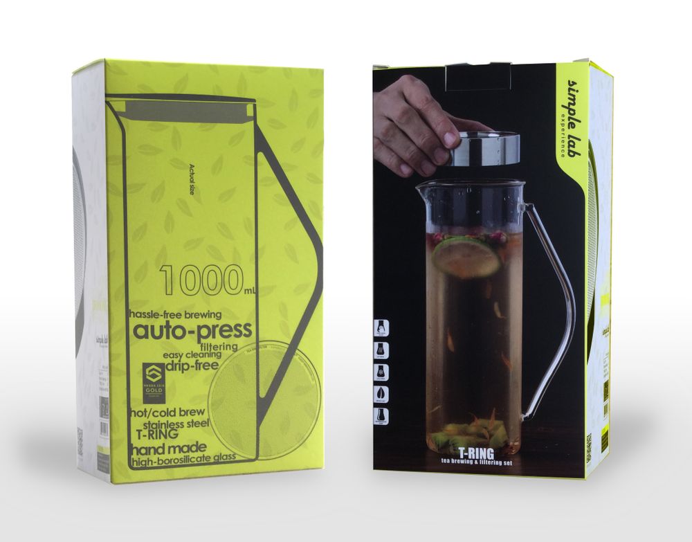 Tea and coffee accessories - T-RING tea brewing & filtering set ("French Press" for tea & coffee) - SIMPLE LAB EXPERIENCE