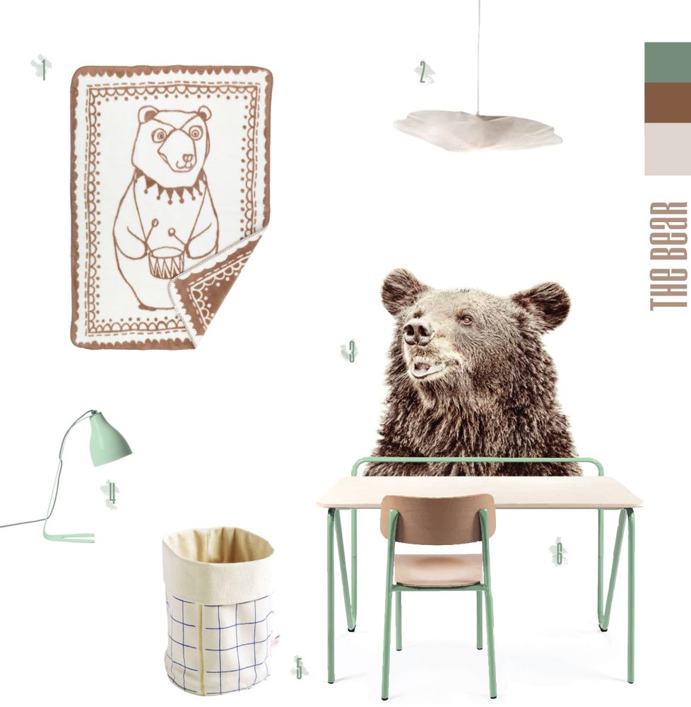 kids linen - Circus Bear organic cotton baby blanket - FABGOOSE