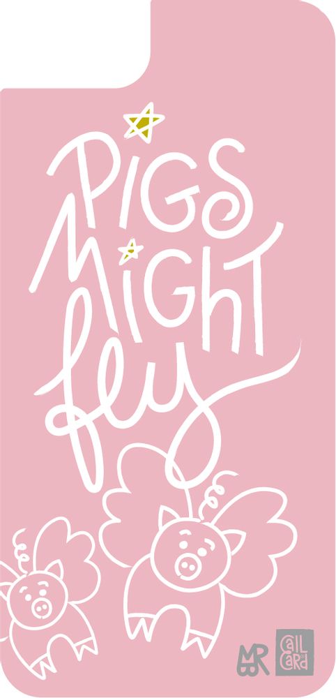 Prêt-à-porter - ÉTUI POUR TÉLÉPHONE PORTABLE PIG MIGHT FLY - CALL CARD®
