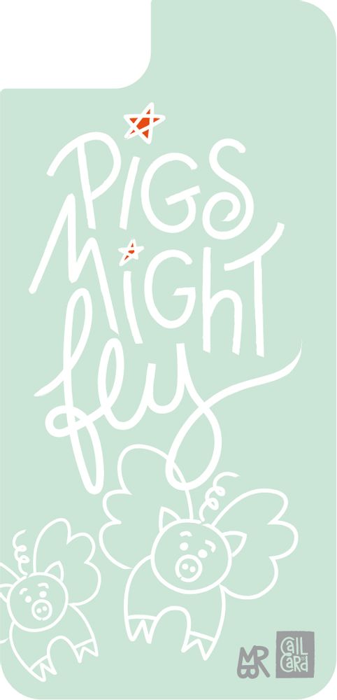 Prêt-à-porter - ÉTUI POUR TÉLÉPHONE PORTABLE PIG MIGHT FLY - CALL CARD®