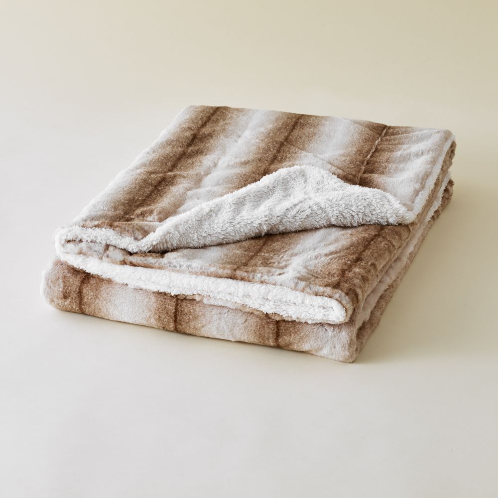 Plaids - PLAID EFFET PEAU DE BÊTE BEIGE - PLAIDS COCOONING