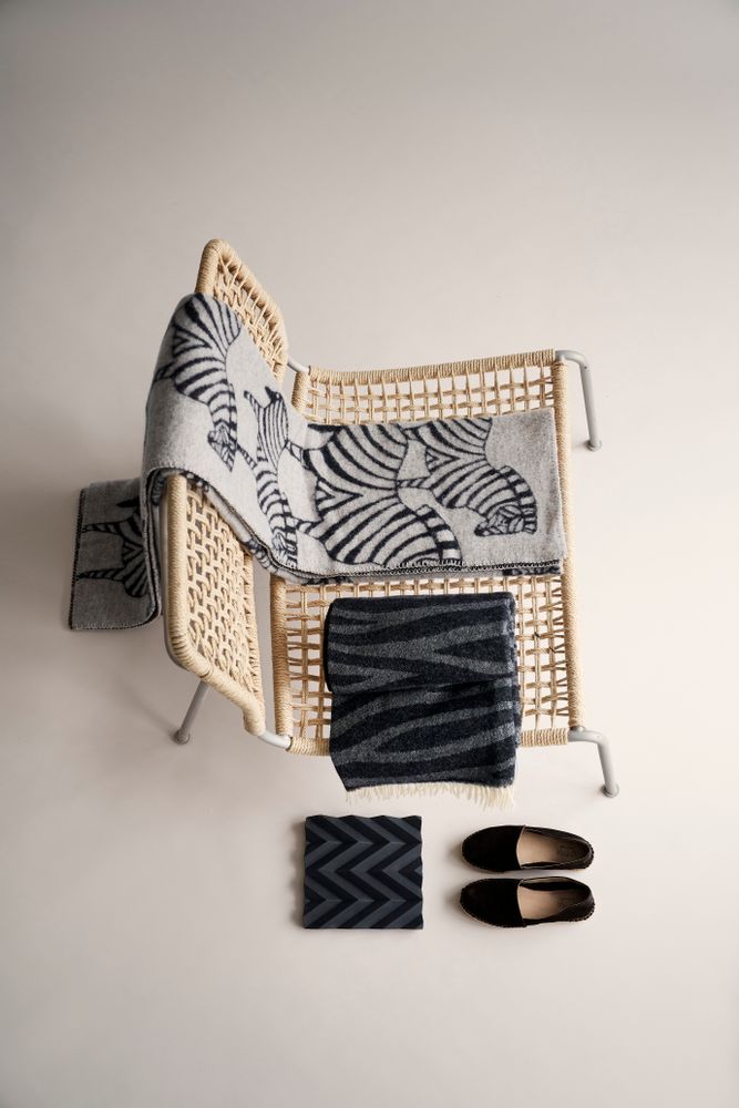 Plaids - Plaid Tissé Beige naturel zèbre, 100% laine d'agneau - KLIPPAN YLLEFABRIK AB