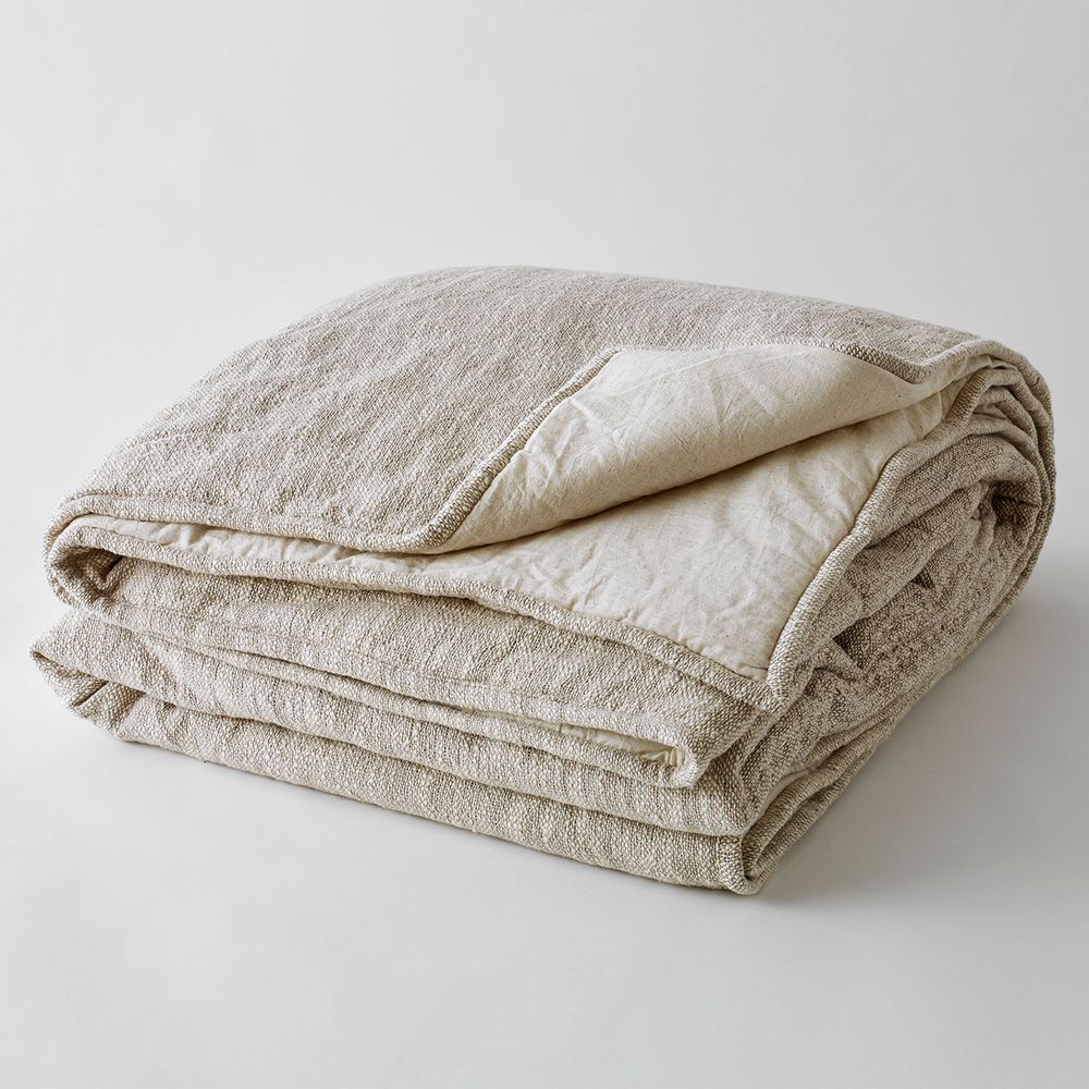 Plaids - COUVRE-LIT LÉOPOLDINE BEIGE CHINÉ - PLAIDS COCOONING