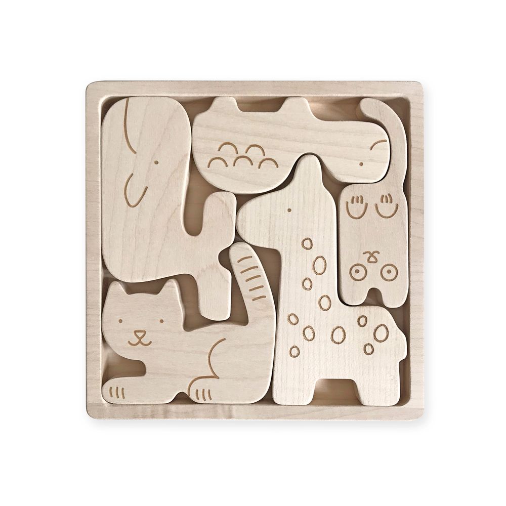 Jouets enfants - Puzzle Animaux bois - BRIKI VROOM VROOM