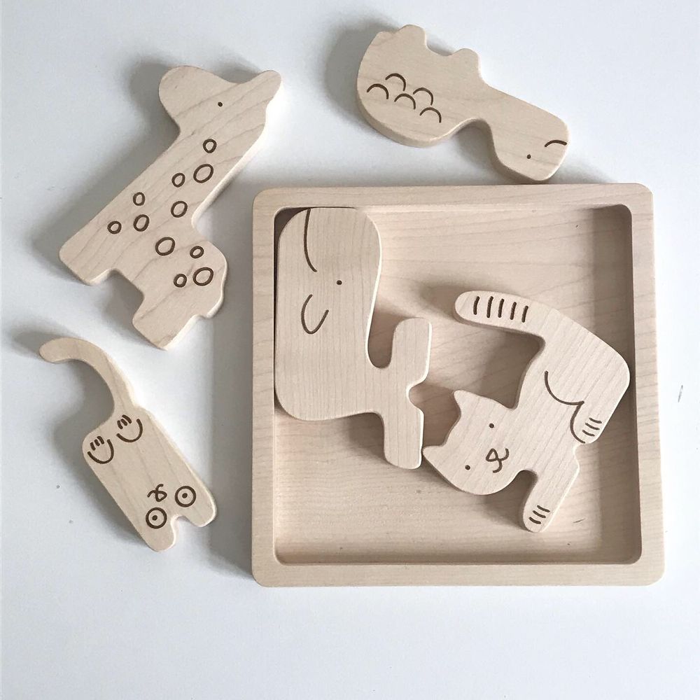 Jouets enfants - Puzzle Animaux bois - BRIKI VROOM VROOM
