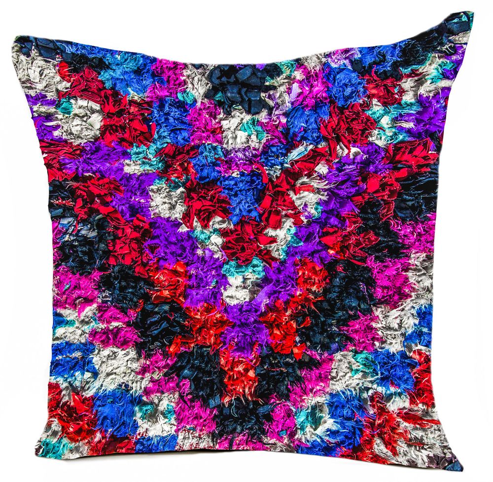 Fabric cushions - "PURPLE RAIN" cushion, cotton or velvet, Ethnic prints - ARTPILO
