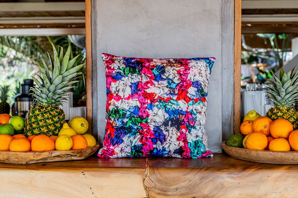 Fabric cushions - "FLOWERS" cushion, cotton or velvet, Ethnic prints - ARTPILO